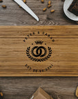 Personalised Small Bamboo Wooden Cheese, Cake Serving Tray Chopping Board , Engraved Custom Wedding Anniversary Housewarming Decor Gift