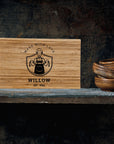 Personalised Small Bamboo Wooden Cheese, Cake Serving Tray Chopping Board , Engraved Custom Wedding Anniversary Housewarming Decor Gift