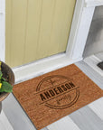 Customised Engraving Doormat, Personalised Initial/ Dog/Caravan/Couple/Family Welcome Entry Outdoor Coir Mat, House Warming/ Wedding Gift