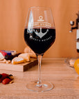 Engraved 480ml Red Wine Germany Crystal Glass, Personalised Custom Monogram Glassware, Housewarming Groomsmen Bridal Wedding Corporate Gift
