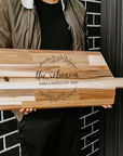 Personalised Giant Acacia Wooden Charcuterie, Cheese/ Chopping/ Cutting Board, Timber Engraved Custom Wedding/ Anniversary/ Housewarming/ Kitchen Gift
