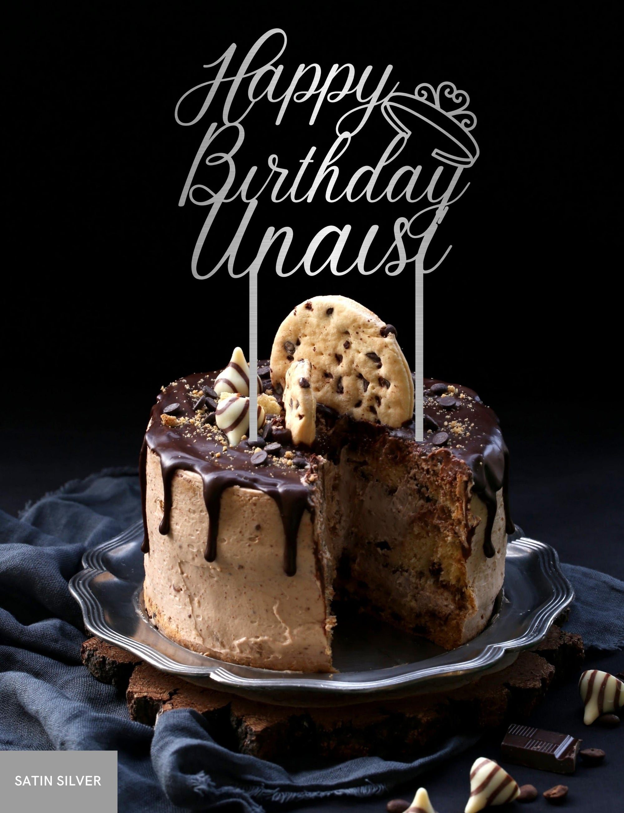 Personalised Birthday Princess Crown MDF/ Mirror Acrylic Cake Topper, Cut Out Custom Joint Name & Age, Wedding/ Celebration/ Event Party Decor Supply