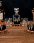 Engraved Whiskey Decanter Set with 4 Scotch Glasses, Personalised Custom Monogram Premium Whisky Birthday, Groomsmen, Bar Gift for Dad/ Him
