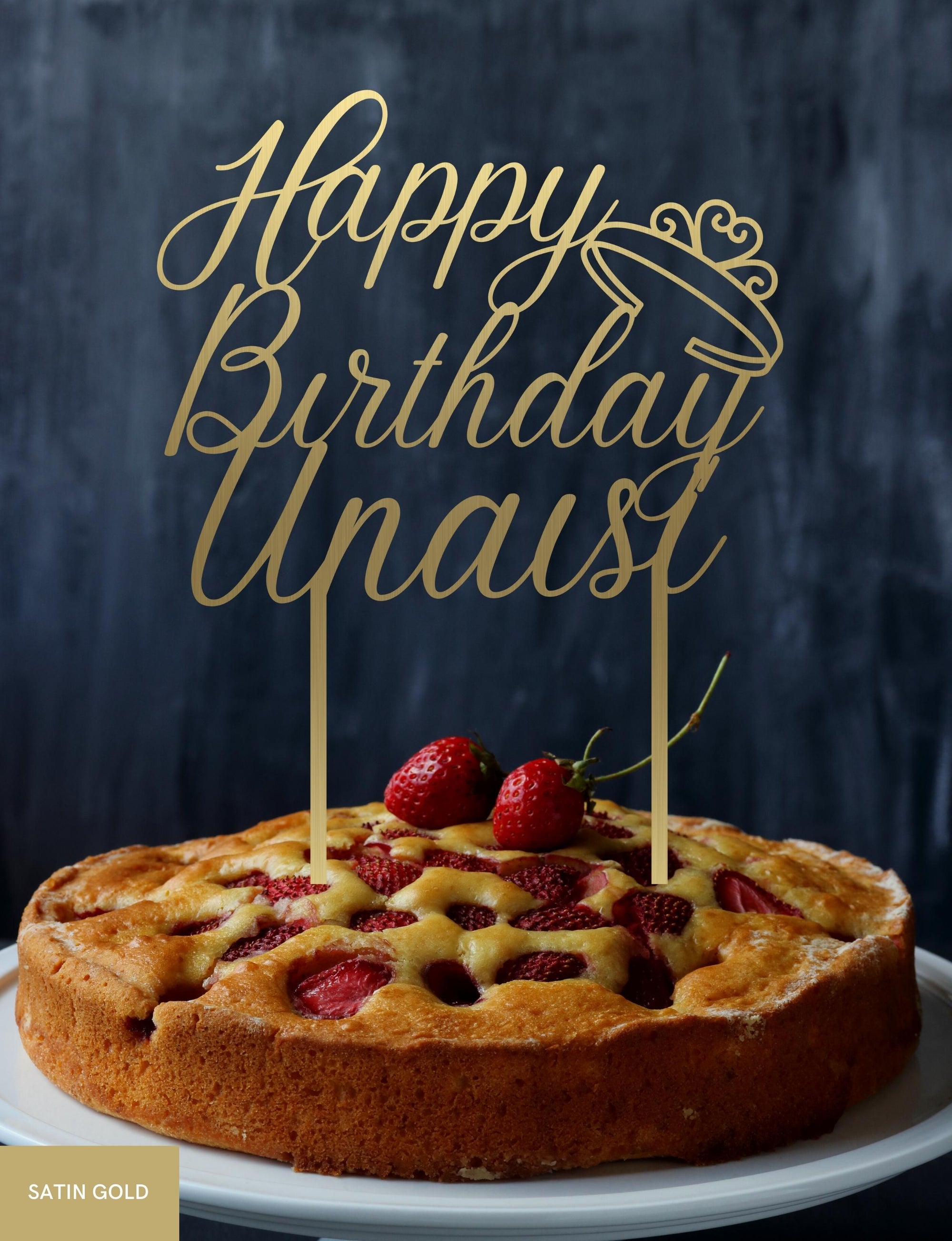 Personalised Birthday Princess Crown MDF/ Mirror Acrylic Cake Topper, Cut Out Custom Joint Name & Age, Wedding/ Celebration/ Event Party Decor Supply