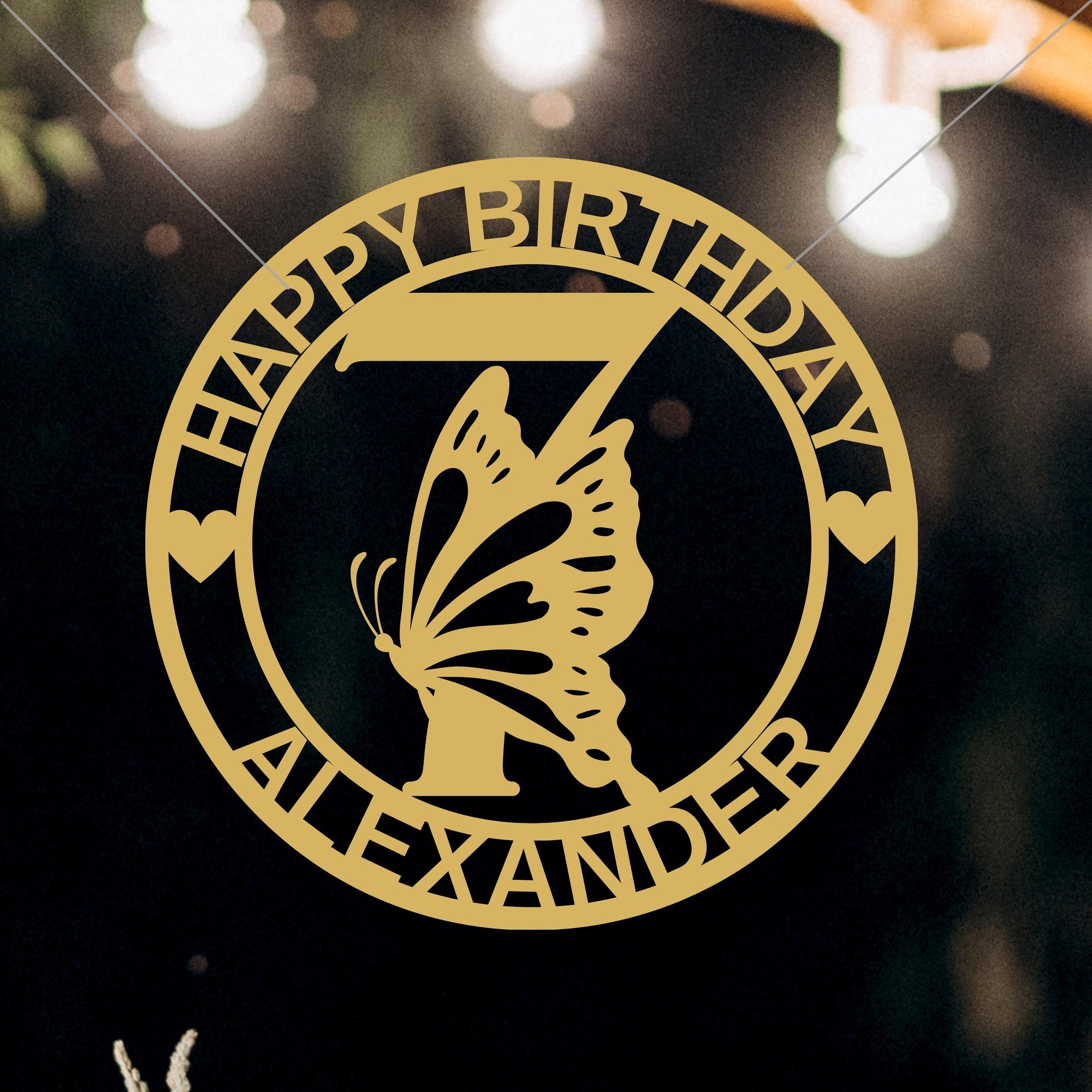 Custom Made Wooden/ Acrylic Baby Name, Happy Birthday Butterfly Initials Circle Hoop Sign, Personalised Party Signage, Wall Decor Backdrop