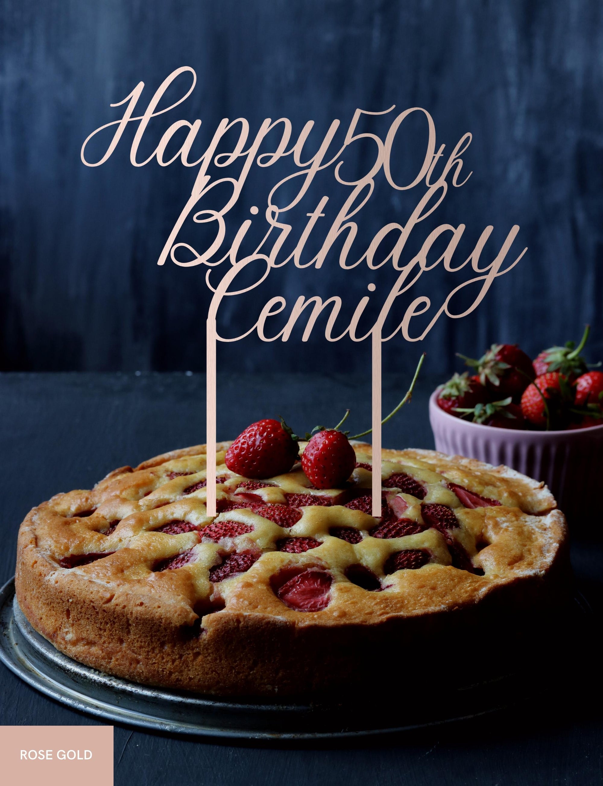 Personalised Happy Birthday MDF/ Mirror Acrylic Cake Topper, Custom Cut Out Joint Name & Age, Wedding/ Celebration/ Event Party Decor Supply Toppers