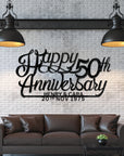 Custom Wooden/ Acrylic Happy Anniversary Sign, Personalised Name & Date Wedding Signage, Hedge Photo Prop, Event Wall Hoop, Bridal Shower, Engagement, Stag Party, Birthday Backdrop Decor