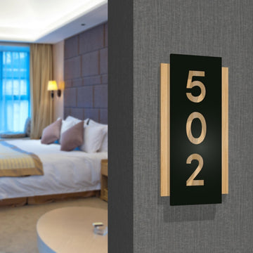 Personalised Double Layers Wooden & Acrylic Door Sign, Room Name/ Number Plaque, Laser Cut Custom Business Logo, Wall Room Plate, Company Signage for Office, Apartment, Hotel, / House Warming, Grand Opening's Gift