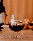 Engraved 610ml Brandy Balloon Crystal Glass, Personalised Custom Monogram Glassware, Housewarming Groomsmen Bridal Wedding Corporate Gift
