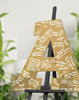 Engraved Rose/ Gold Mirror Acrylic Letter, Guest Book Alternative, Personalised Family Name Initial, Rustic/ Vintage/ Modern/ Classic Wedding Decor, Engagement/ Birthday Signage on Easel, Laser Cut GuestBook