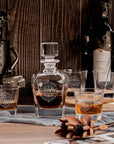 Engraved Whiskey Decanter Set with 4 Scotch Glasses - Carafe, Personalised Custom Premium Whisky Birthday, Groomsmen, Bar Gift for Dad/ Him