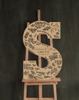 Custom Engraved Wooden Guest Book Alternative, Personalised Wooden Family Name Letter, Rustic/ Vintage/ Boho, Country Wedding Decor, Engagement/ Birthday Signage on Easel, Laser Cut GuestBook