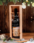 Christmas Personalised Clear Acrylic Lid Wooden Wine Box, Xmas New Year Engraved Custom Housewarming/ Birthday Teacher Gift, Wedding Favour
