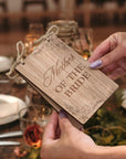 Personalised Plywood Wedding Name Sign Holder, Custom Table Plaque, Engraved Rustic Seating Place Card, Vintage Wedding Ceremony Event Decor