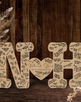 Custom Engraved Wooden Guest Book Alternative, Personalised, Wooden Initials Heart Couple Wedding Sign, Rustic/ Vintage/ Boho, Country Wedding Decor, Engagement/ Birthday Signage on Easel, Laser Cut GuestBook