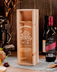 Christmas Personalised Clear Acrylic Lid Wooden Wine Box, Xmas New Year Engraved Custom Housewarming/ Birthday Teacher Gift, Wedding Favour
