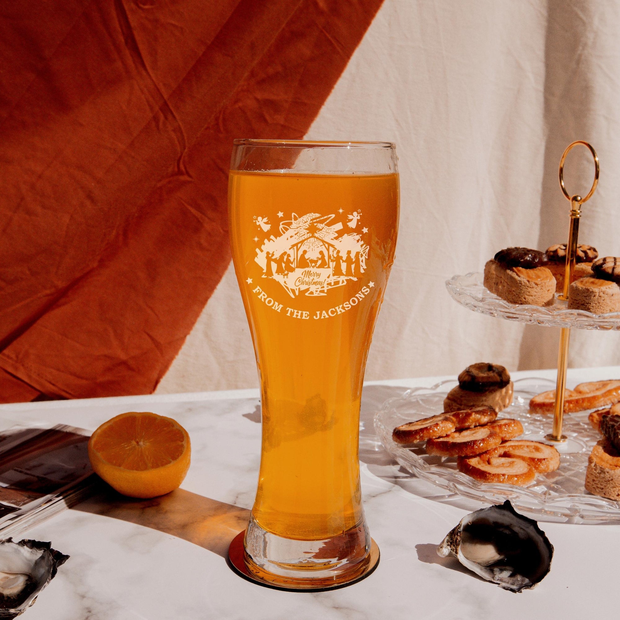 Christmas Engraved 630ml Pilsner Beer Glass