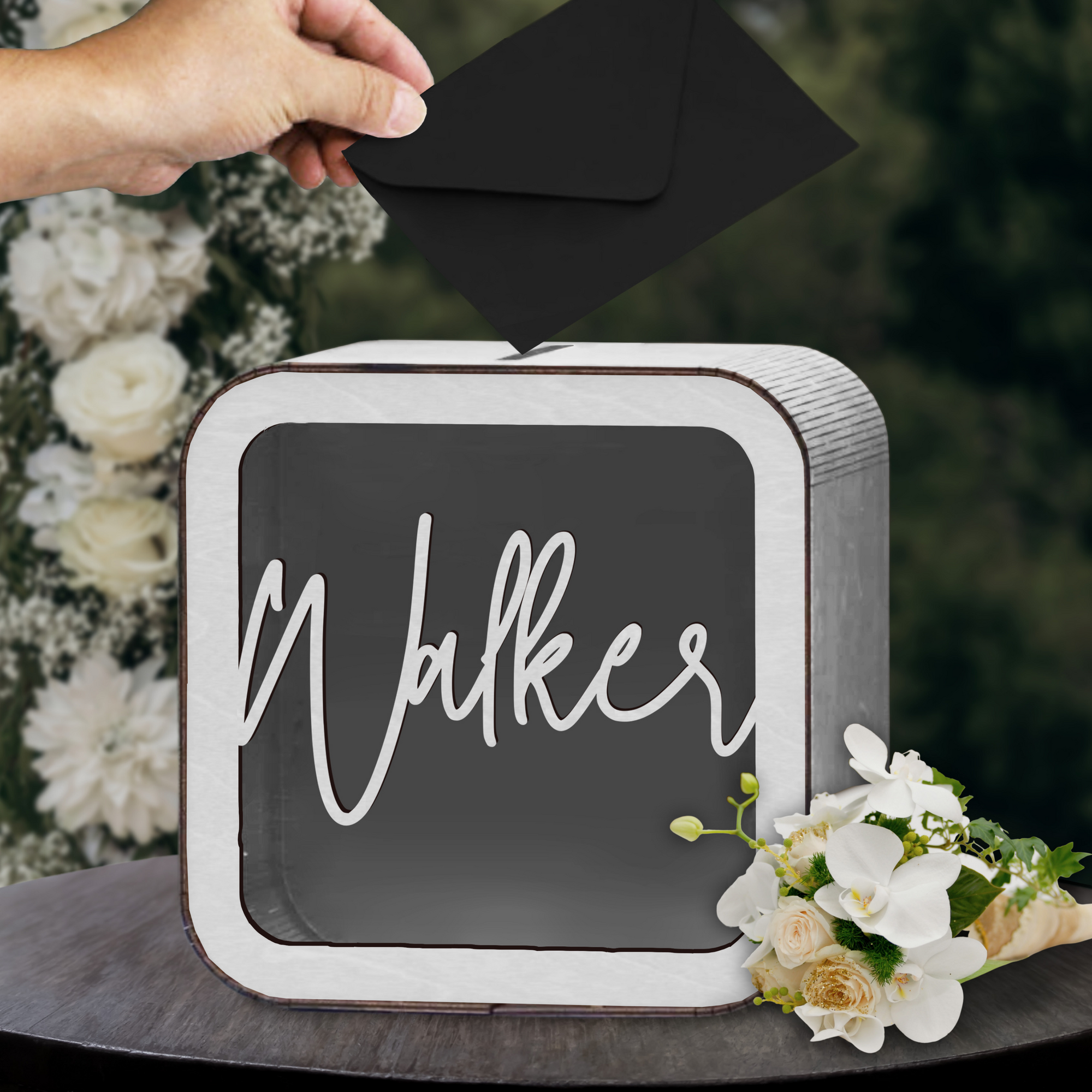 Custom Made Laser Cut Plywood Wishing Well Box, Personalised Name & Date Money, Envelope, Card Boxes, Rustic Wedding Memory Keepsake Gift