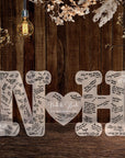Custom Engraved Clear/ Frosted Acrylic Letter, Guest Book Alternative, Personalised Acrylic Initials Heart Couple, Rustic/ Vintage/ Modern/ Classic Wedding Decor, Engagement/ Birthday Signage on Easel, Laser Cut GuestBook