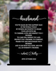 Custom Engraved Acrylic Wedding Vows, Personalised Husband and Wife Vow Book Sign, Bride/ Groom, Newlywed Couple Plaque, Luxury Wedding Decor Ceremony/ Elegant Event / Engagement/ Bridal Shower