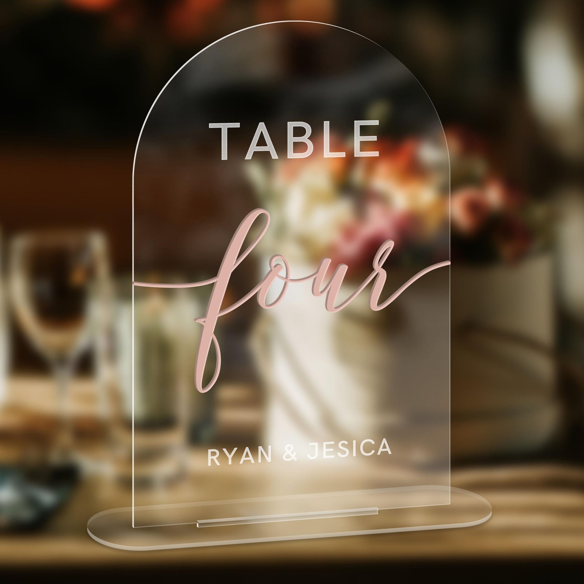 Personalised Engraving & 3D Raised Acrylic Wedding Table Number, Custom Banqueting Tables Plaque, Luxury Wedding Decor Ceremony/ Elegant Event / Engagement/ Bridal Shower/ Birthday Menus, Signs