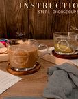 Christmas Personalised Glass Coffee Mug/ Tea Cup, Custom Logo Engraved Corporate, Teacher/Office/ Xmas/ New Year Gift/ Wedding Favours