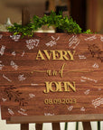 Custom 3D Raised Name Timber Wedding Alternative Guest Book Welcome Sign, Personalised Rustic/ Vintage/ Boho, Country Hippie style Wooden Names, Ceremony/ Event/ Engagement/ Bridal Shower/ Birthday Signage on Easel