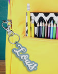 Custom Acrylic 3D Double Layered School Bag Name Tag, Personalised Script Seating Place Names Key Ring/ Key Chain, Teacher/ Christmas Gift/ Wedding Favour