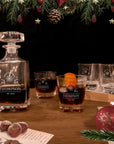 Christmas Engraved Whiskey Decanter Set with 4 Scotch Glasses, Xmas New Year Personalised Custom Monogram Premium Whisky Birthday, Groomsmen,Dad/ Him Gift
