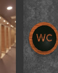 Personalised Round Double Layers Wooden & Acrylic Door Sign, Room Name/ Number Plaque, Laser Cut Company Business Logo, Custom Wall Room Plate, Signage for Office, Apartment, Hotel, Cafe/ Restaurant/ Shopping/ Mall/ House Warming's Gift
