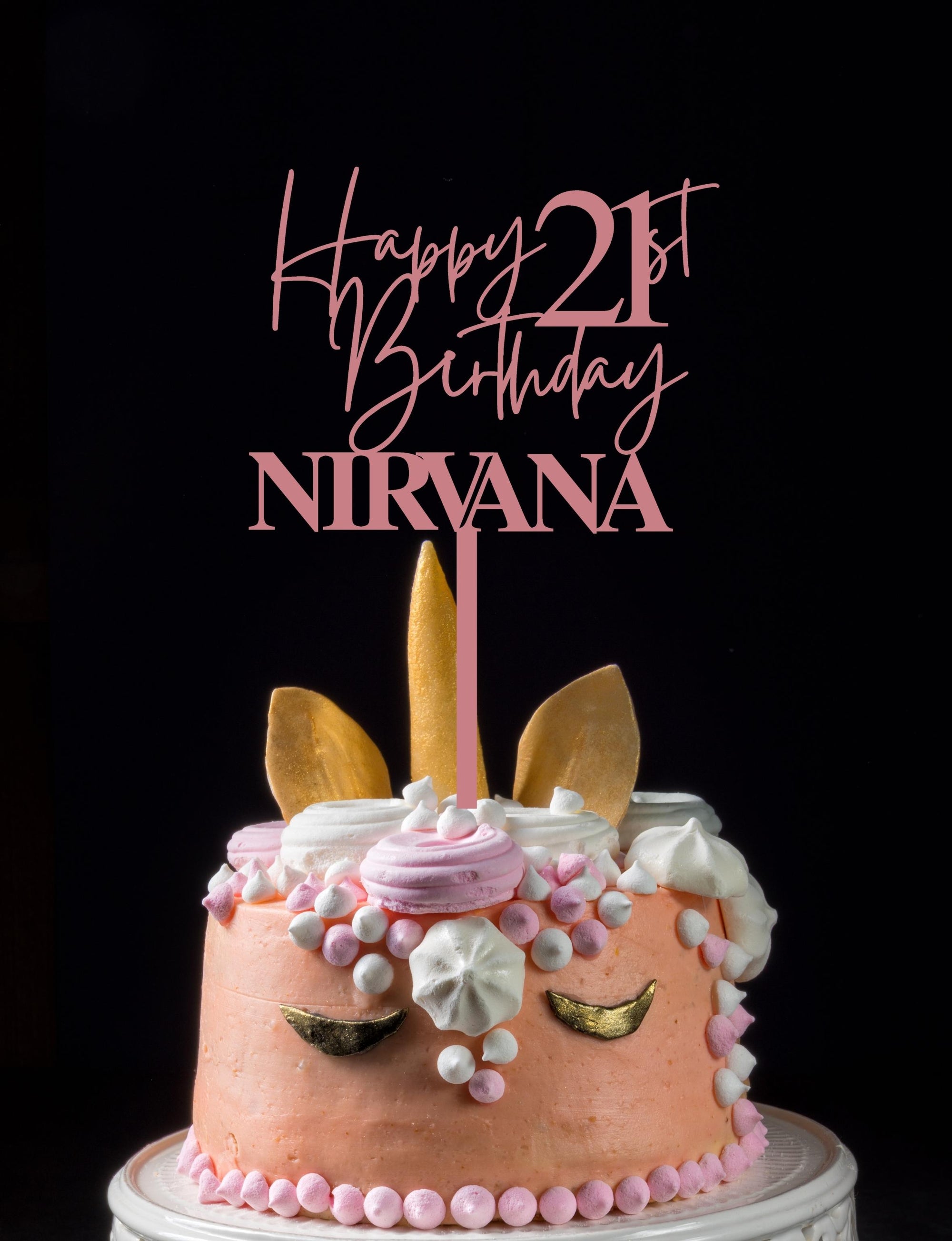 Personalised Happy Birthday MDF/ Mirror Acrylic Cake Topper, Custom Cut Out Joint Name & Age, Wedding/ Celebration/ Event Party Decor Supply Toppers