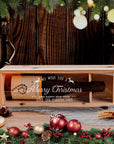 Christmas Personalised Clear Acrylic Lid Wooden Wine Box, Xmas New Year Engraved Custom Housewarming/ Birthday Teacher Gift, Wedding Favour