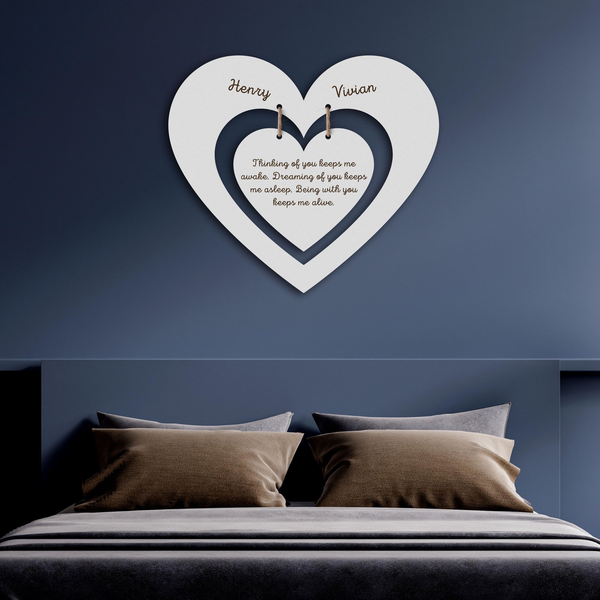 Personalised Dangling Double Heart Wedding/ Anniversary Sign Hoop, Photo Backdrop, Personalised Bespoke Design Laser Cut Wooden Bridal Shower/ Hens Party, Birthday, Event Signs, Wall Decor Signage