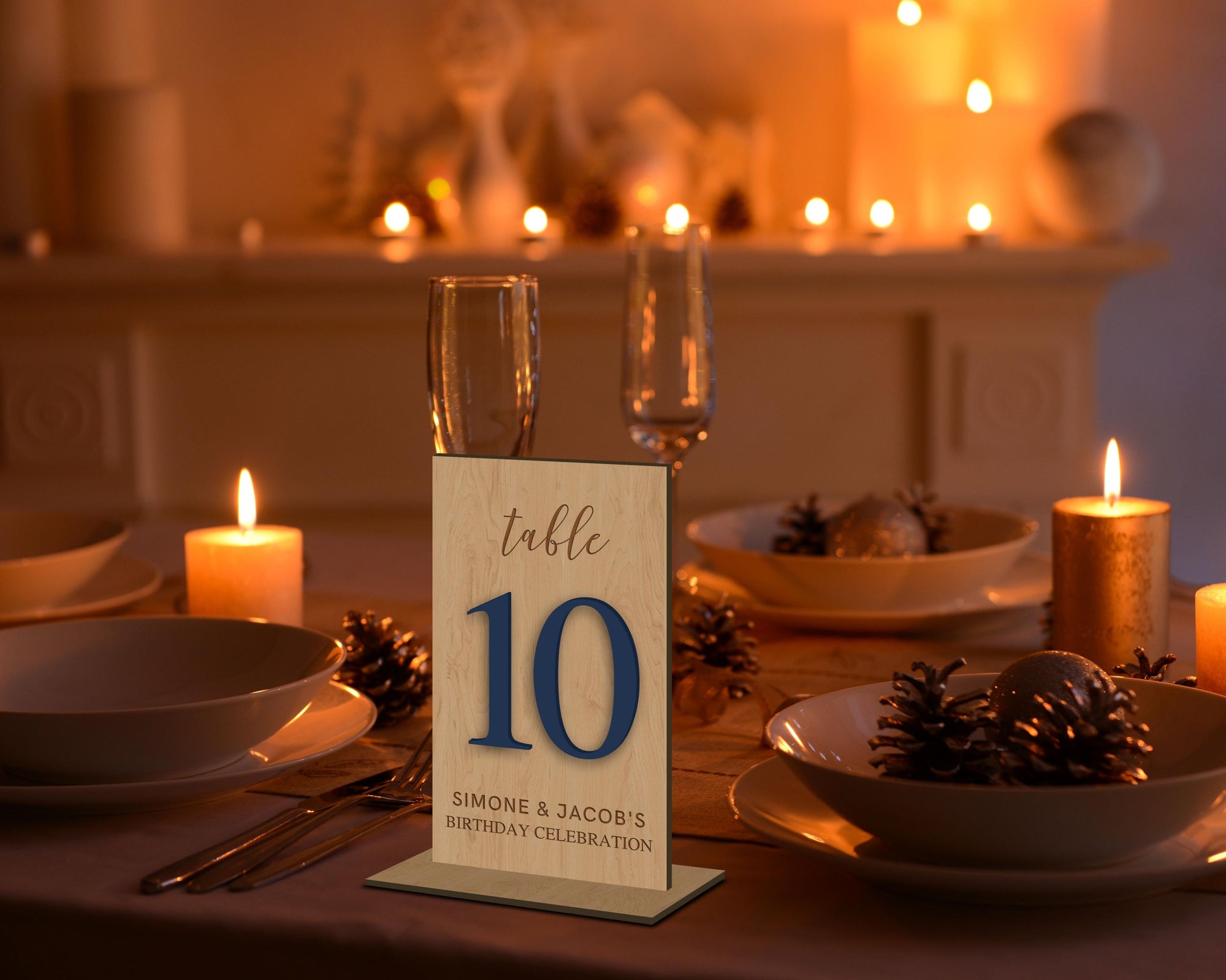 Personalised Engraving & 3D Raised Wooden Laminated Plywood Wedding Table Number, Custom Tables Plaque, Wedding Decor Ceremony Event Signs