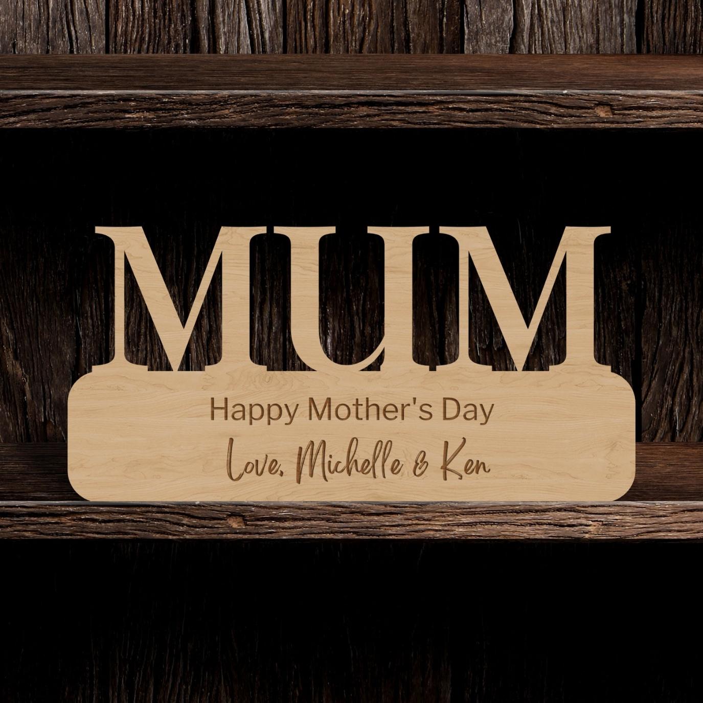 Custom Wooden/ Acrylic Mom Grandma Sign, Happy Mother's Day, Greatest Mum, Number