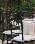 Personalised Reception Wedding Letters Chair Sign Set Decor, Custom Matching Pair Couple Name Signage, Mr Mrs, Groom Bride, Hubby Wifey Hoop