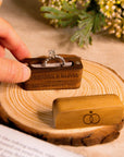 Personalised Wooden Engagement Proposal Ring Bearer Box, Custom Engraved Wedding Single Slot Solid Walnut Rectangle Ring Holder Storage, Anniversary Gift