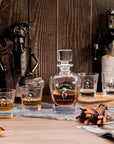 Engraved Whiskey Decanter Set with 4 Scotch Glasses - Carafe, Personalised Custom Premium Whisky Birthday, Groomsmen, Bar Gift for Dad/ Him
