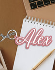 Custom Acrylic 3D Double Layered School Bag Name Tag, Personalised Script Seating Place Names Key Ring/ Key Chain, Teacher/ Christmas Gift/ Wedding Favour