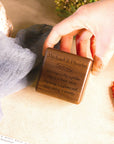Personalised Wooden Engagement Proposal Ring Bearer Box, Custom Engraved Wedding Double Slot Solid Walnut Double Slot Square Ring Holder Storage, Rustic Vintage Anniversary Gift