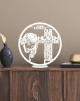 Custom Wooden/ Acrylic Our Father Lords Cross Jesus Chris Table Sign, Lord Prayer Signage Plaque, Housewarming, Easter, Christenings, New Born Gift