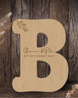 Custom Engraved Wooden Guest Book Alternative, Personalised Wooden Family Name Letter, Rustic/ Vintage/ Boho, Country Wedding Decor, Engagement/ Birthday Signage on Easel, Laser Cut GuestBook