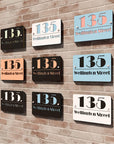Personalised Floating House Number Mirror Acrylic Sign, Custom Laser Cut Modern Business/ Hotel Room/ Mailbox/ Apartment Door Signage Address Plate