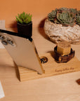 Personalised Wooden Watch Display Stand, Custom Engraved Solid Walnut/ Ash Watches Storage Organiser, Eco Unique Decor Gift for Dad/ Him