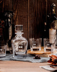 Engraved Whiskey Decanter Set with 4 Scotch Glasses - Carafe, Personalised Custom Premium Whisky Birthday, Groomsmen, Bar Gift for Dad/ Him