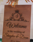 Custom Timber Wedding Welcome Sign, Personalised Rustic/ Vintage/ Boho, Country Hippie style Wooden Names, Ceremony/ Event/ Engagement/ Bridal Shower/ Birthday Signage on Easel