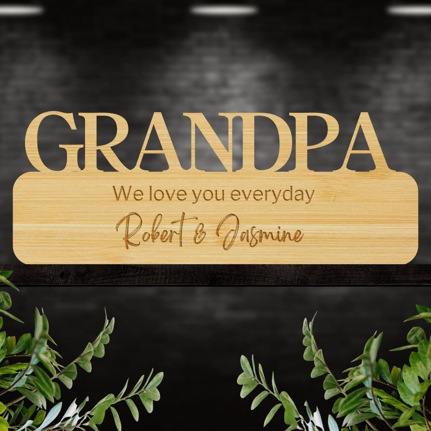 Personalised Wooden/ Acrylic Dad/ Grandpa Sign, Happy Father's Day, Custom Number