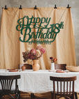 Custom Wooden/ Acrylic Happy Birthday Sign, Personalised Name & Date First Year, Baby Shower Signage, Hedge Photo Prop, Event Wall Hoop, Bridal Shower, Engagement, Stag Party, Wedding Backdrop Decor