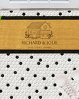 Customised Engraving Black Border Doormat, Personalised Initial/ Couple/ Family/ Welcome Entry Outdoor Coir Mat, House Warming/ Wedding Gift