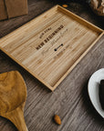 20 x 28cm Personalised Bamboo Wooden Serving/ Catchall Tray, Custom Engraved Jewellery Organiser, Desk Accessories, Gift for Mom, Dad, Nanny
